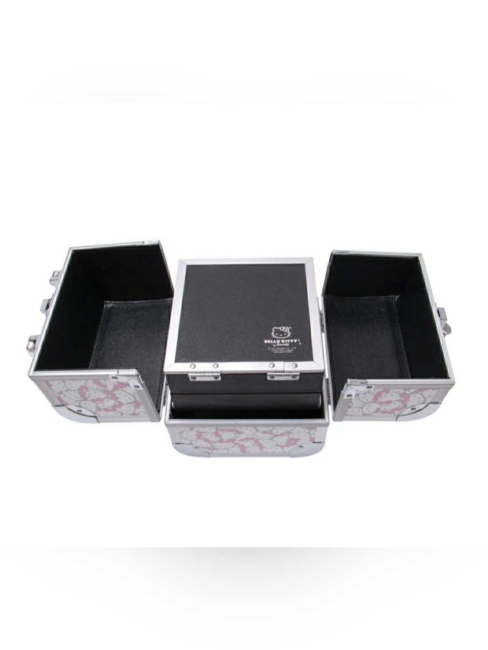 Hello Kitty Pattern Makeup Train Case with Mirror - Picture 2 of 5